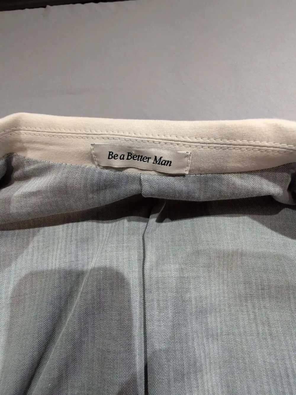 Be A Better Man Beige Sport Coat Blazer Knit Jersey Cotton